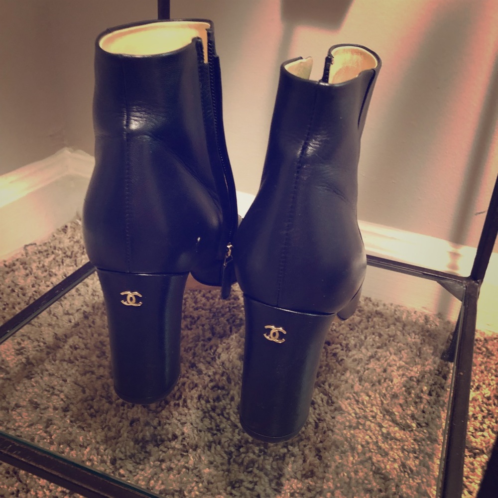 Size 38.5 Chanel lambskin booties